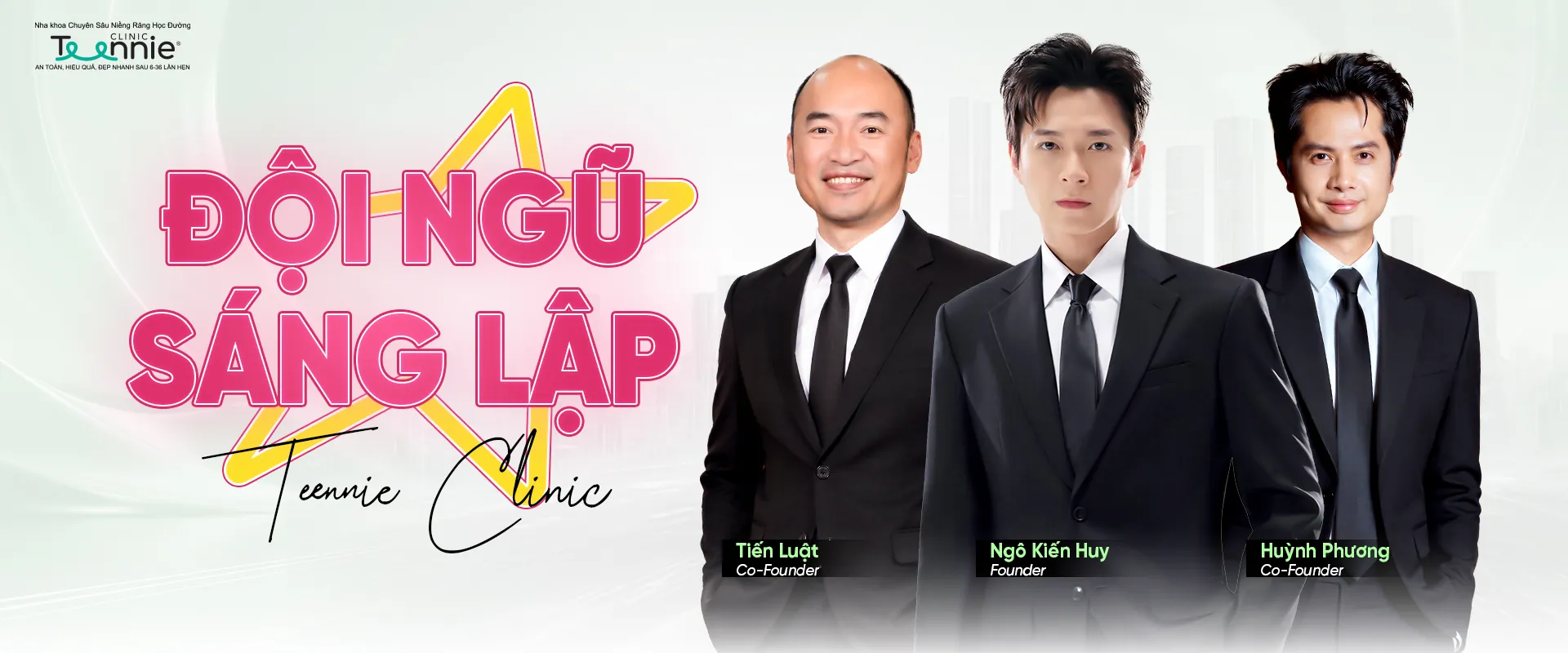 Đội ngũ sáng lập Teennie Clinic - Ngô Kiến Huy, Tiến Luật, Huỳnh Phương