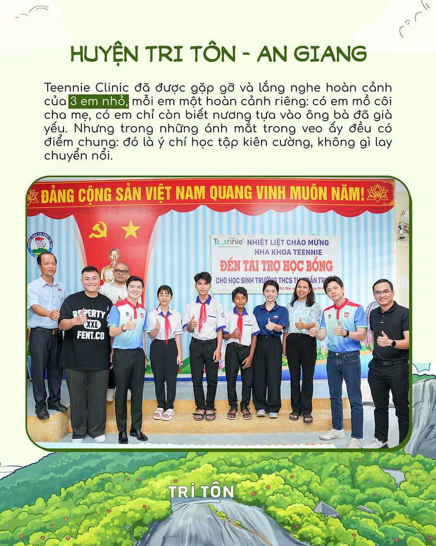 Teennie Clinic trao học bổng dự án Nuôi dưỡng nụ cười của em tại huyện Tri Tôn, An Giang