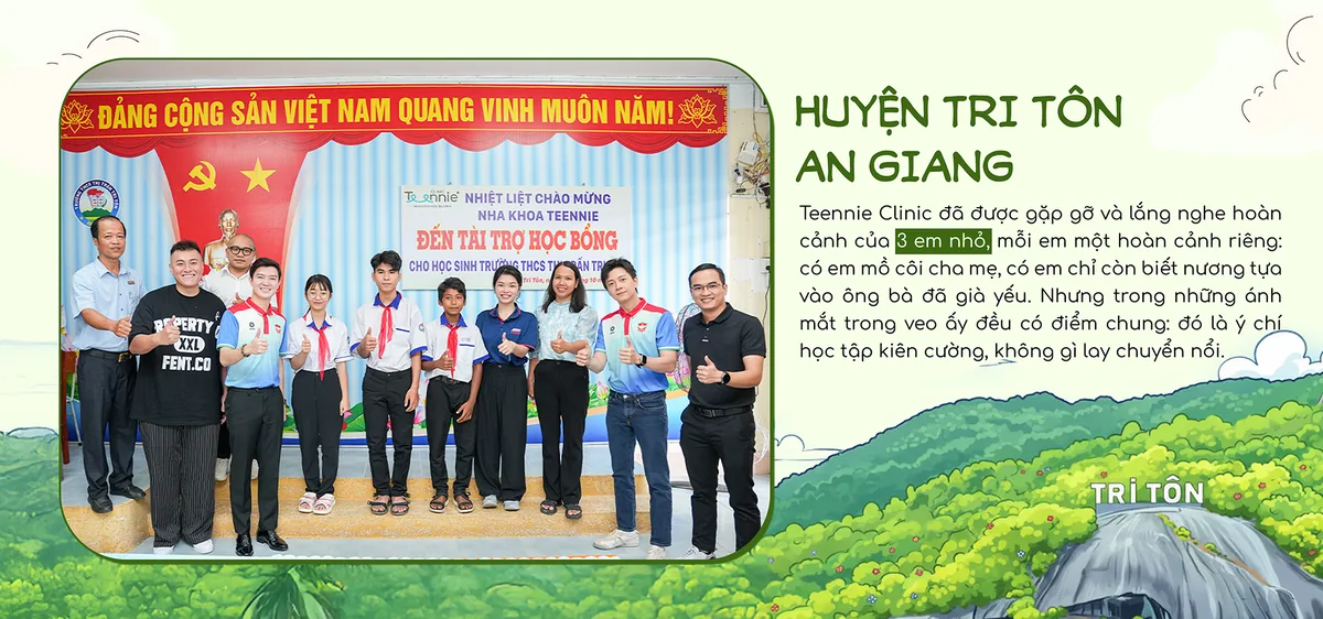Teennie Clinic trao học bổng dự án Nuôi dưỡng nụ cười của em tại huyện Tri Tôn, An Giang